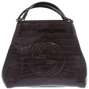 Gucci Soho 2-way tote bag 336751 525040 in purple leather (0696)